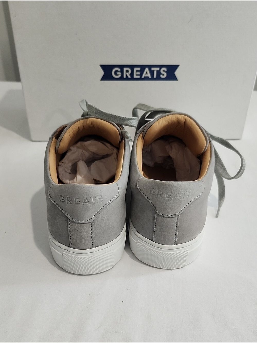 GREATS Womens The Royale Sneakers Grey Leather Size 6 NWT Minimalist Classic IOB - Picture 4 of 8